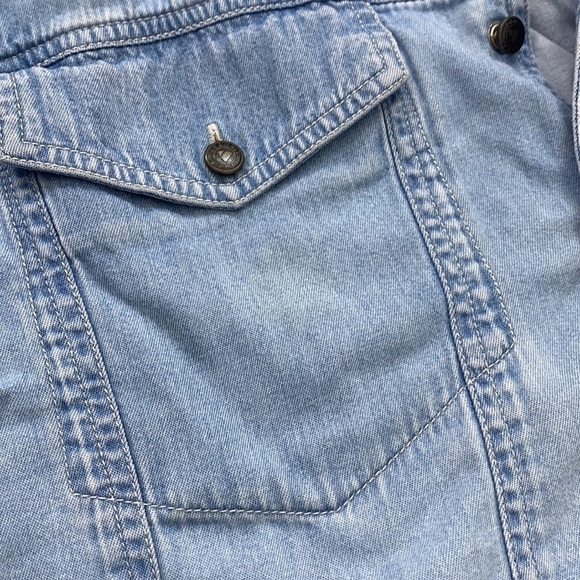 VINTAGE LIZWEAR Retro 90s Cotton Denim Shirt Small Button Front Casual - Picture 8 of 8